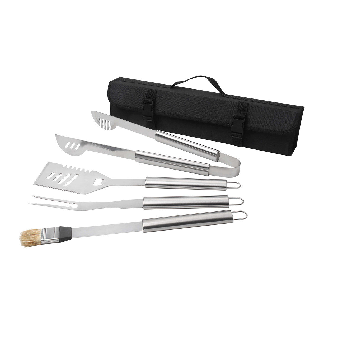 BBQ Tool Set - 4 PieceTurner, Tongs, Fork, Basting Brush and Carry Case