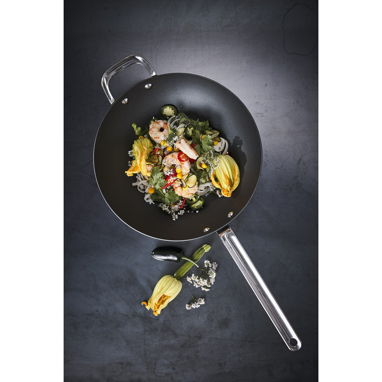 Scanpan 30cm Black Iron Carbon Steel Wok