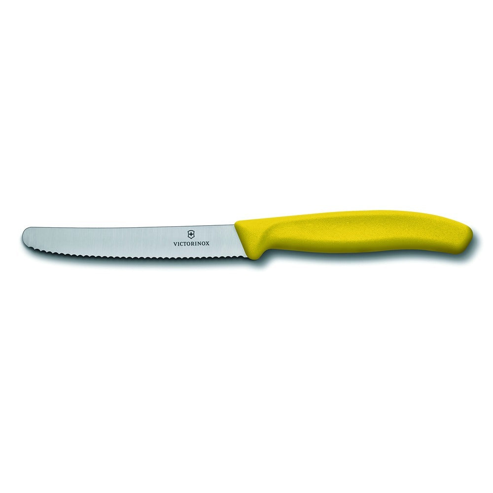 Victorinox Tom, 11Cm, Round Tip, Wavy, Yellow 6.7836.L118