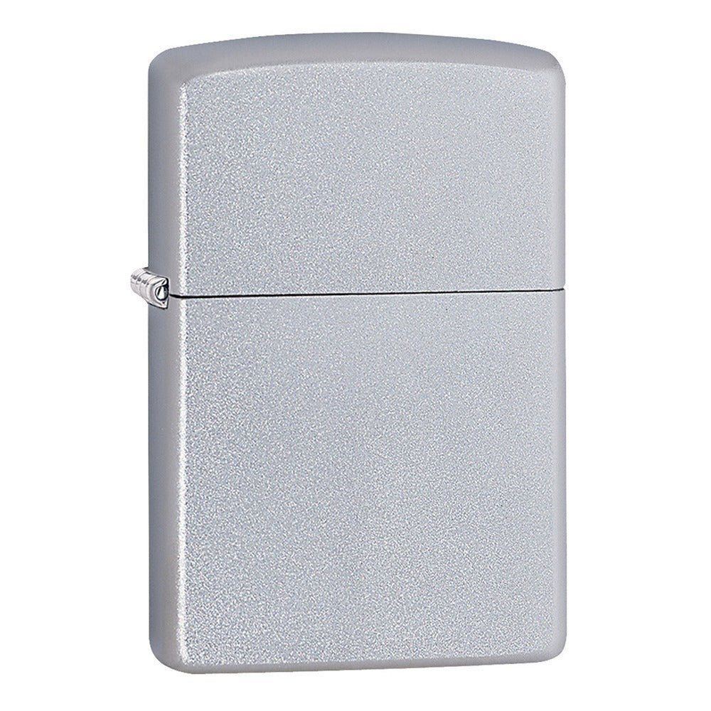 Zippo Satin Chrome Lighter With Fluid And Flints