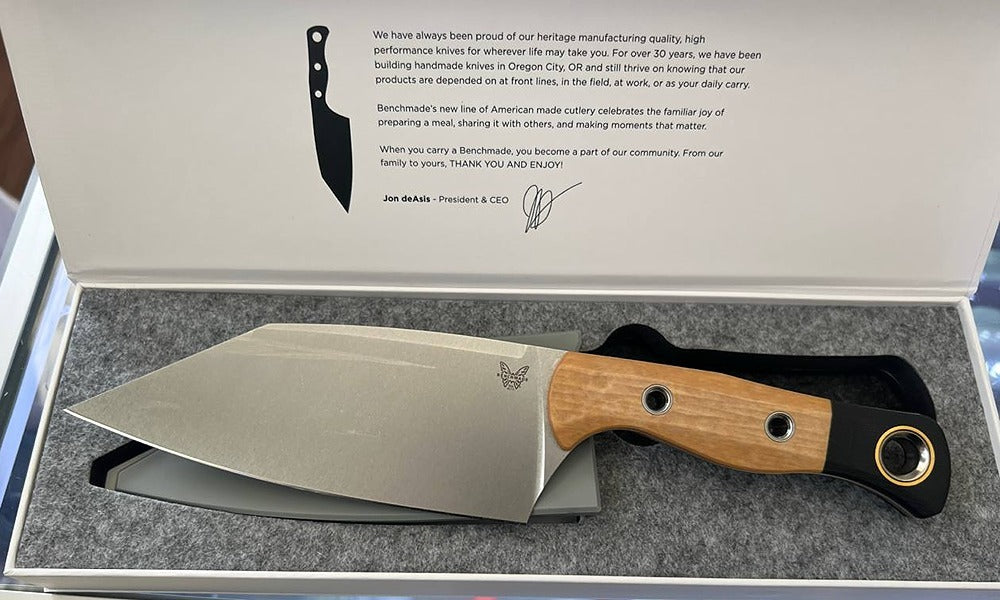 Benchmade B4010-02 Station Knife Fixed Blade, Stonewash, Maple Valley Richlite/G10