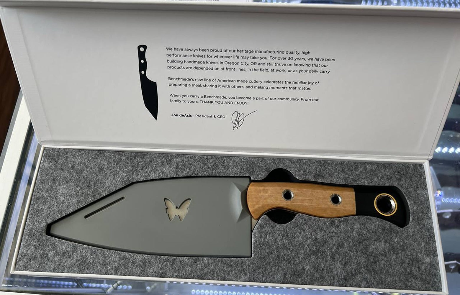 Benchmade B4010-02 Station Knife Fixed Blade, Stonewash, Maple Valley Richlite/G10