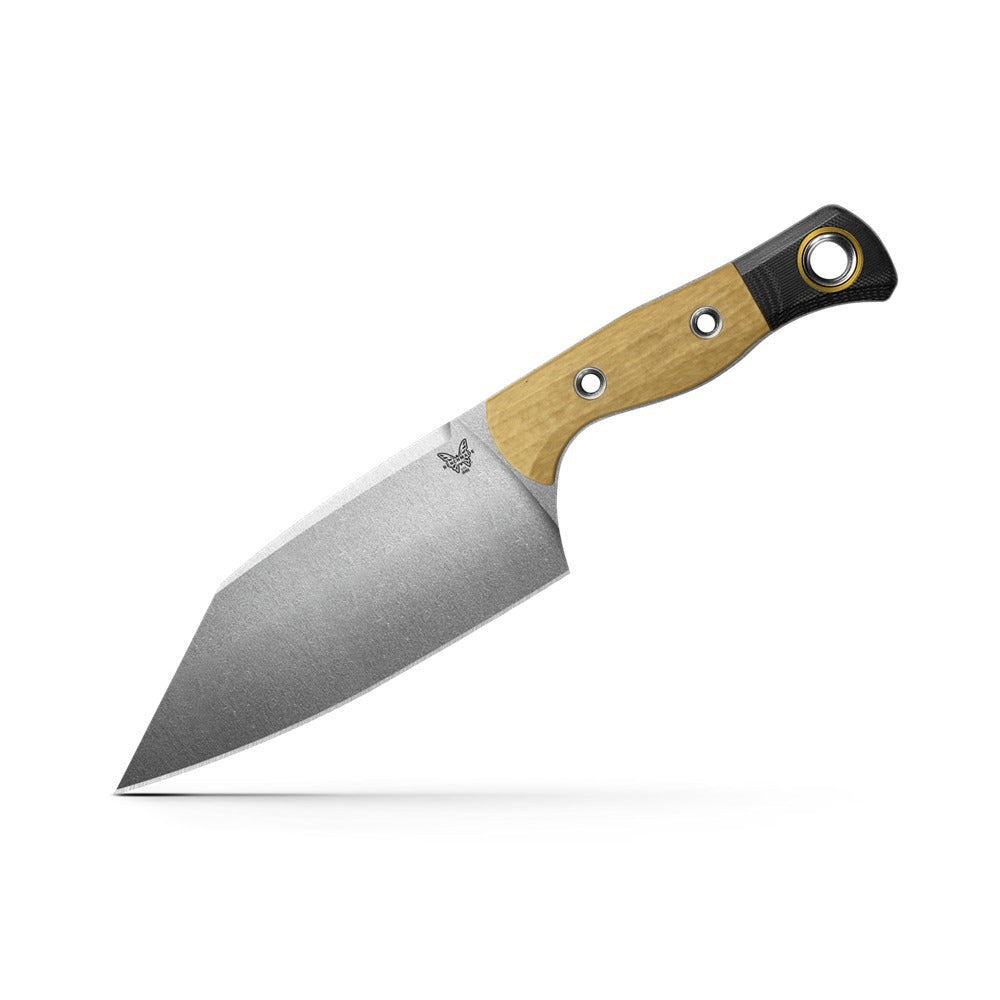 Benchmade B4010-02 Station Knife Fixed Blade, Stonewash, Maple Valley Richlite/G10