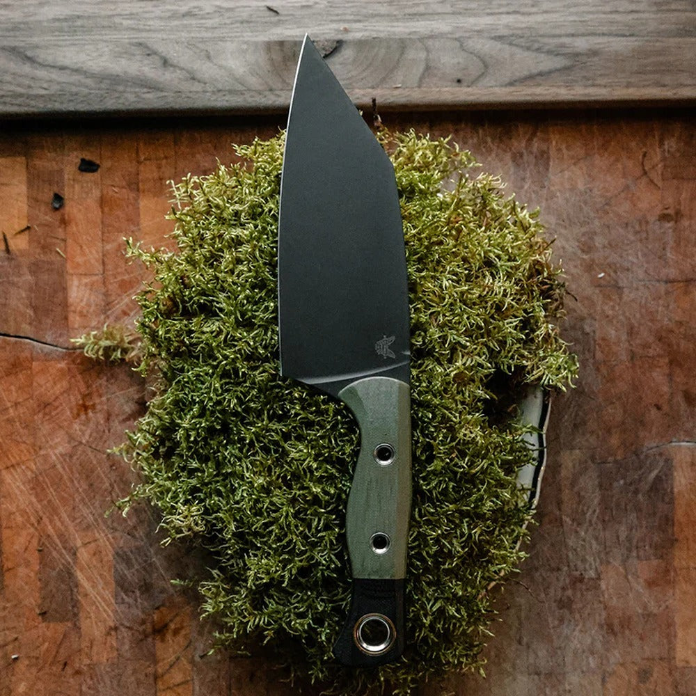 Benchmade B4010BK-01 Station Knife Fixed Blade, Black DLC, OD/BK G10