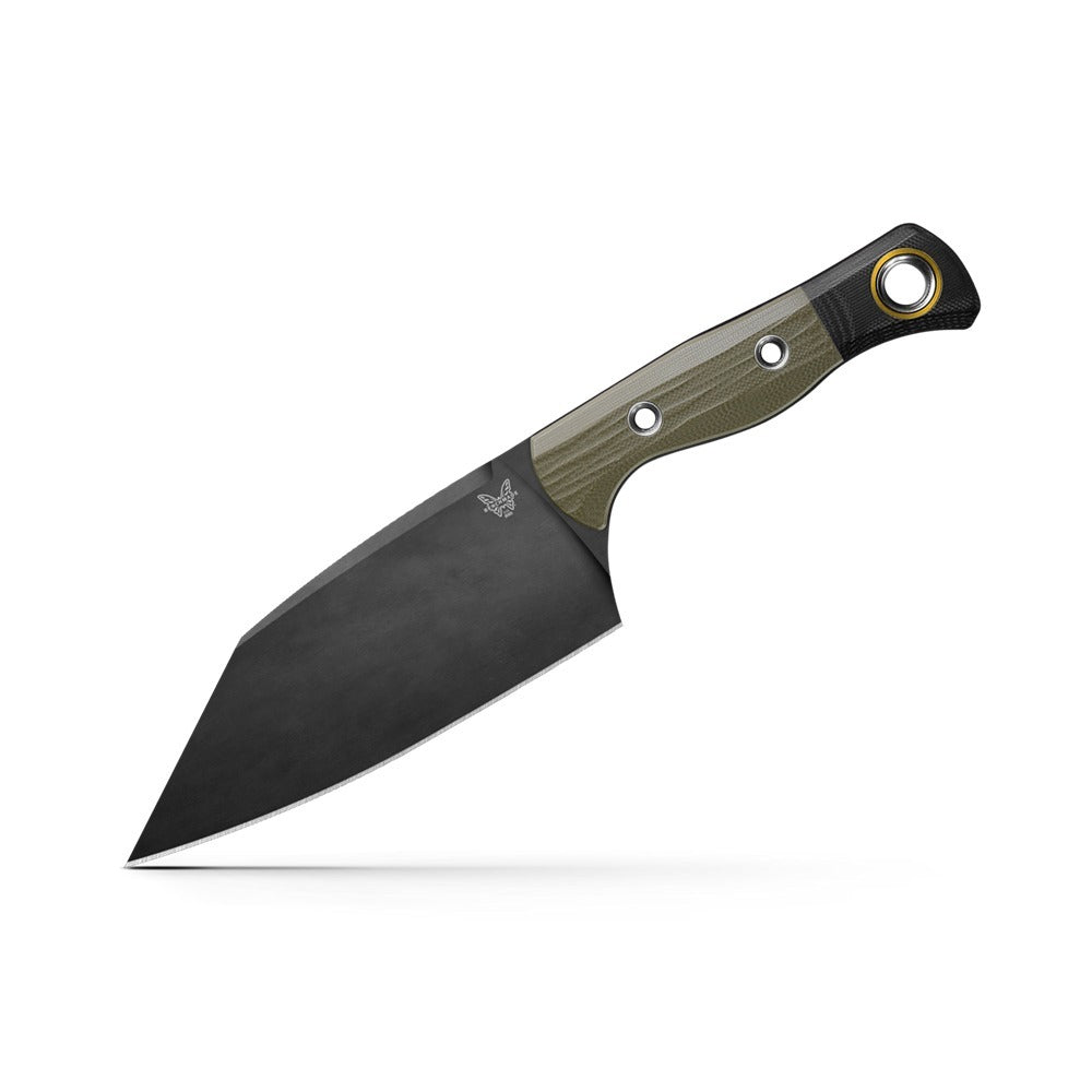 Benchmade B4010BK-01 Station Knife Fixed Blade, Black DLC, OD/BK G10
