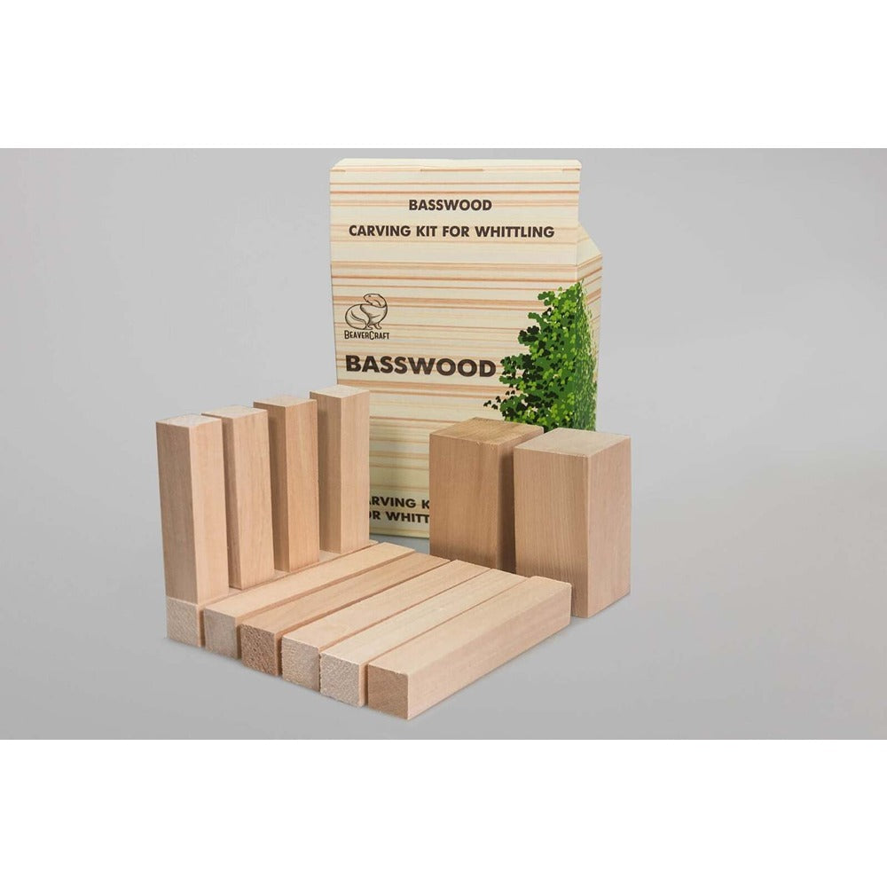 Beaver Craft BW12 - Set Of Basswood Carving Blocks 12Pcs