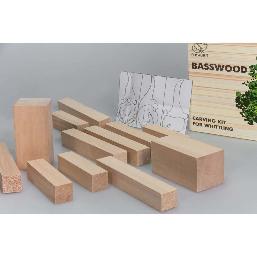 Beaver Craft BW12 - Set Of Basswood Carving Blocks 12Pcs