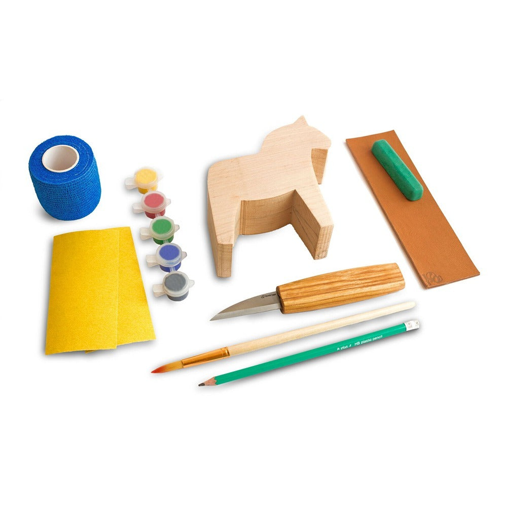 Beaver Craft DIY02 Dala Horse Carving Kit