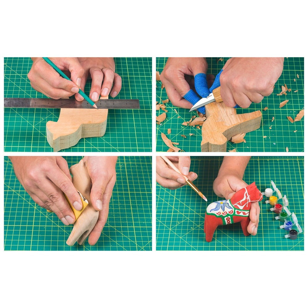 Beaver Craft DIY02 Dala Horse Carving Kit
