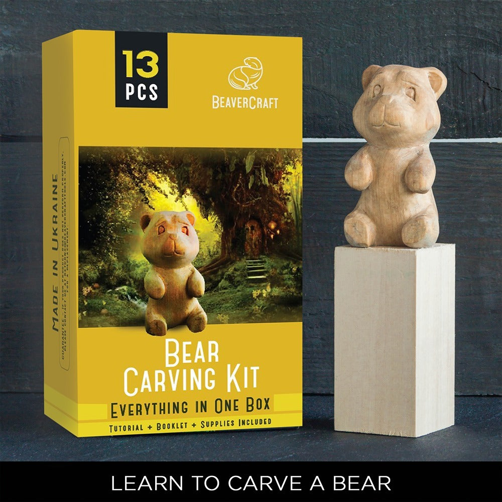 Beaver Craft DIY05 Bear Carving Kit