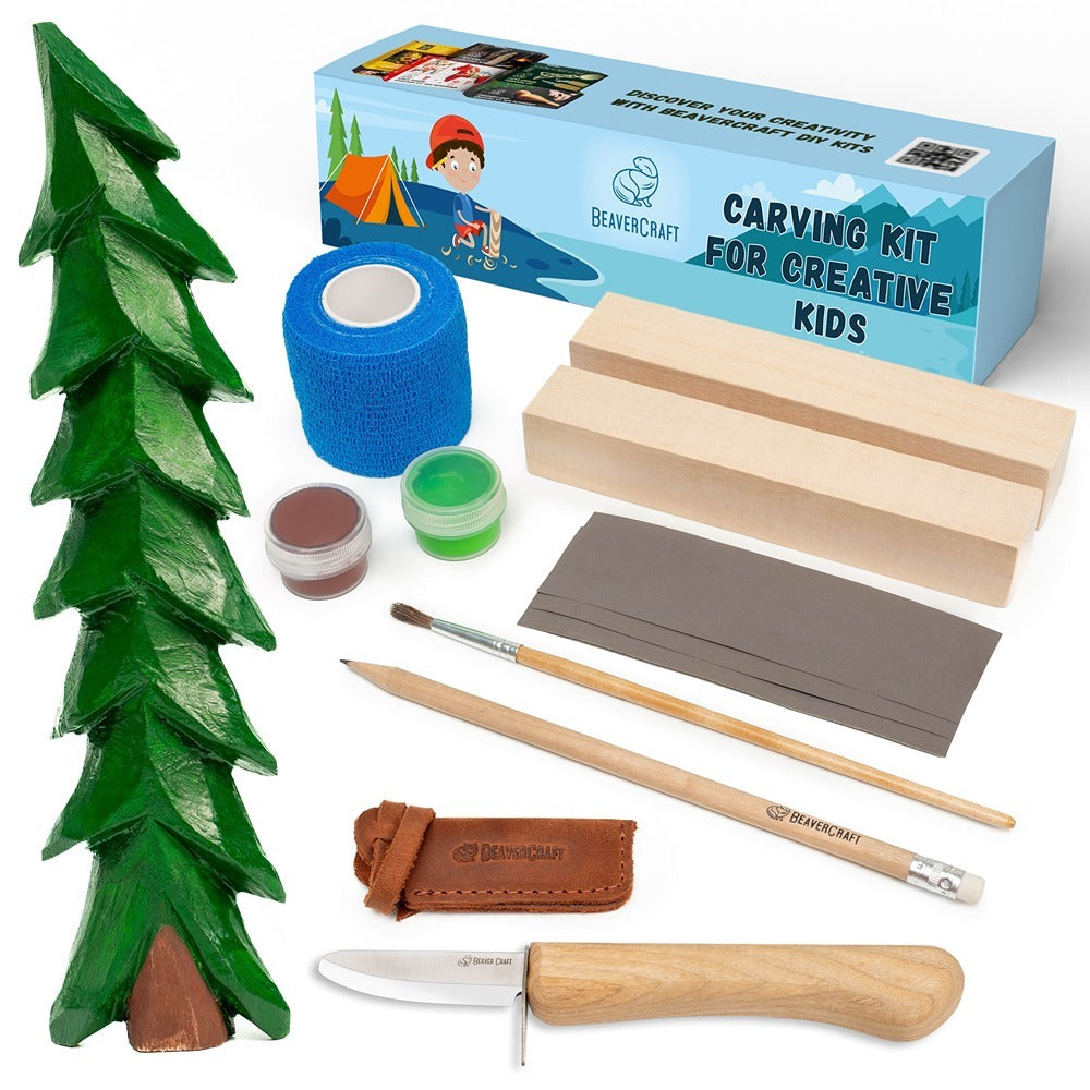 Beaver Craft DIY08 Spruce Tree Carving Kit
