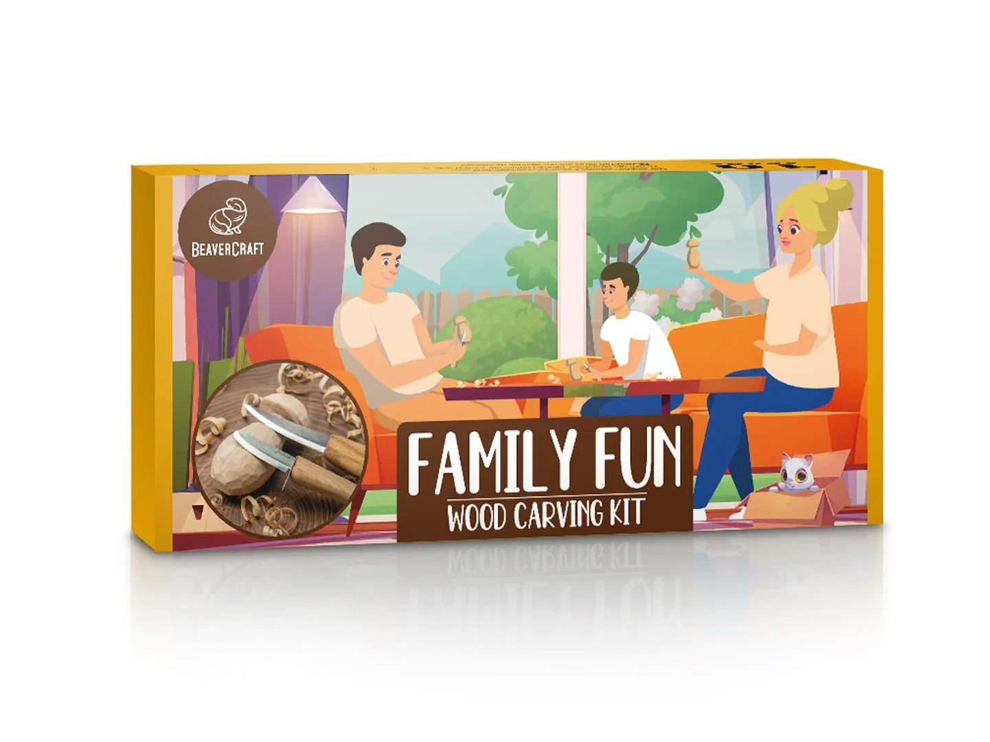 Beaver Craft DIY09 Family Fun Wood Carving Starter Kit - Two Knives, Two Blocks, and More