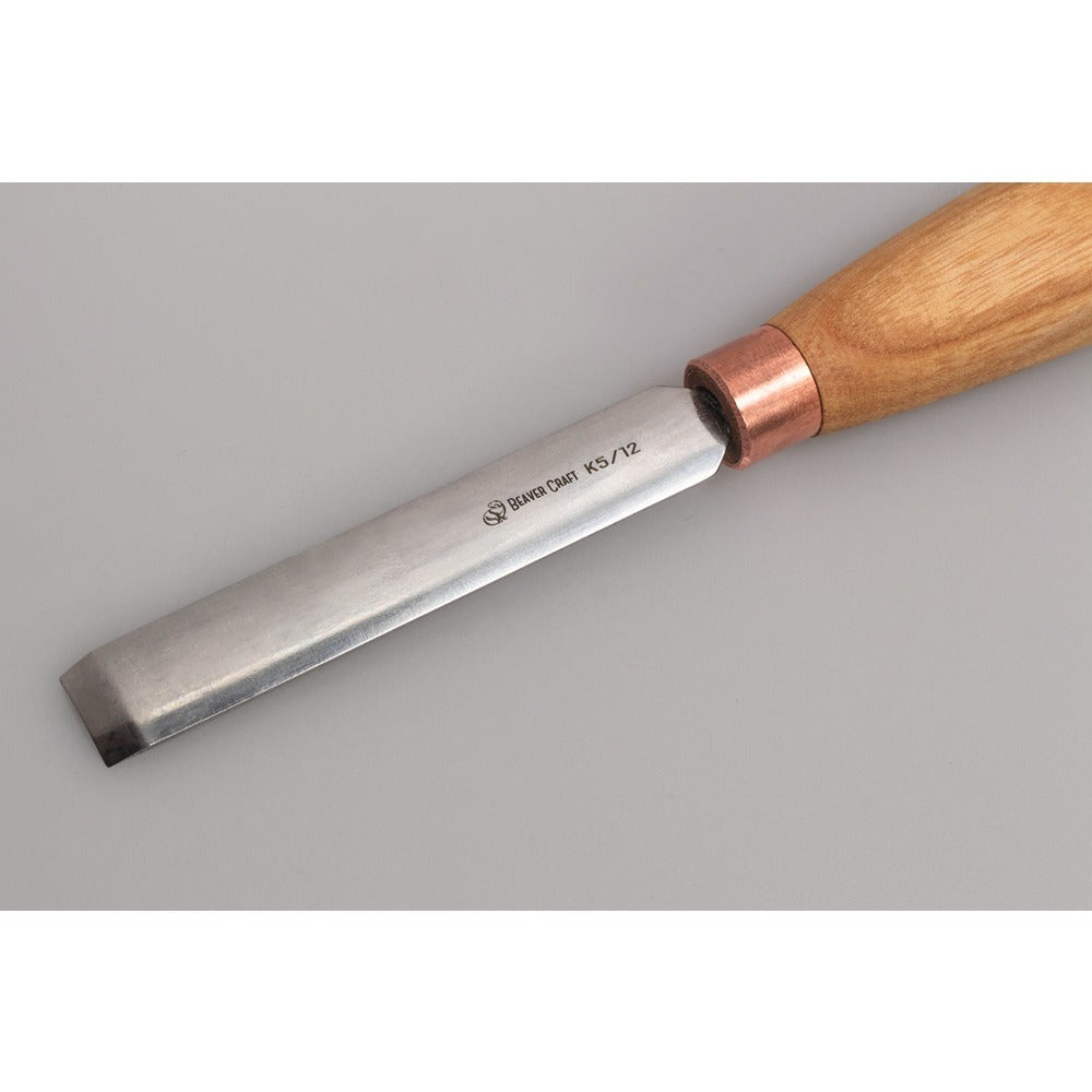 Beaver Craft K5-12 Compact Wood Carving Gouge (Sweep #5), Ashwood