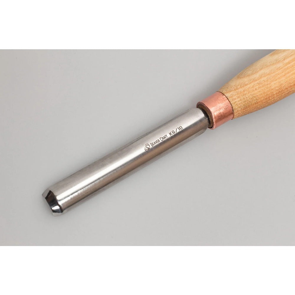 Beaver Craft K9-10 Compact Wood Carving Gouge (Sweep #9), Ashwood
