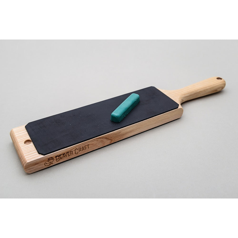 Beaver Craft LS1P1 Dual Sided Leather Paddle Strop With P1 Polishing Compound