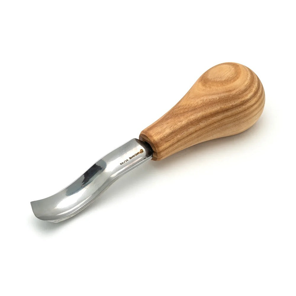 Beaver Craft P8A/14 Palm Size Short Bent Gouge (Sweep #5), Ashwood