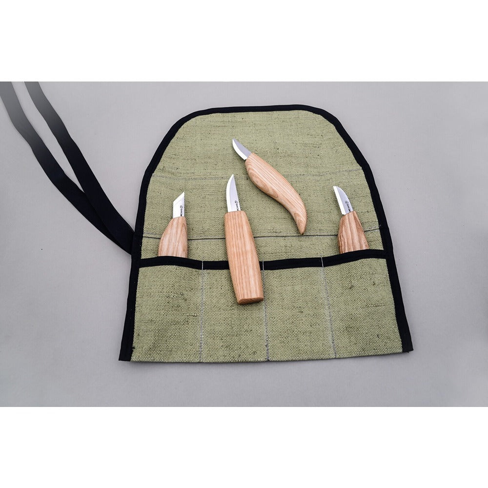 Beaver Craft S07 Basic Wood Carving Set - 4 Knives + Roll