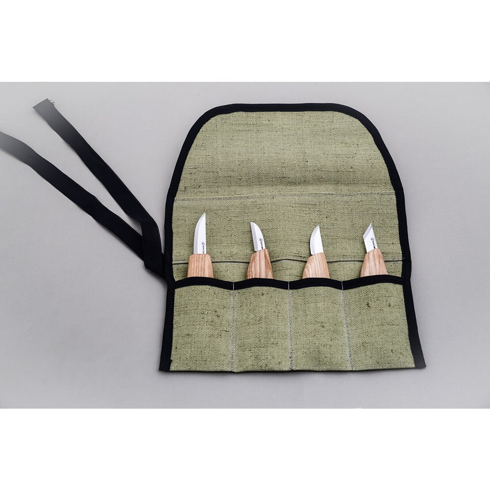 Beaver Craft S07 Basic Wood Carving Set - 4 Knives + Roll