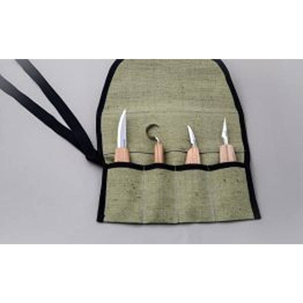 Beaver Craft S09L Wood Carving Set - 4 Knives + Roll (Left Handed)