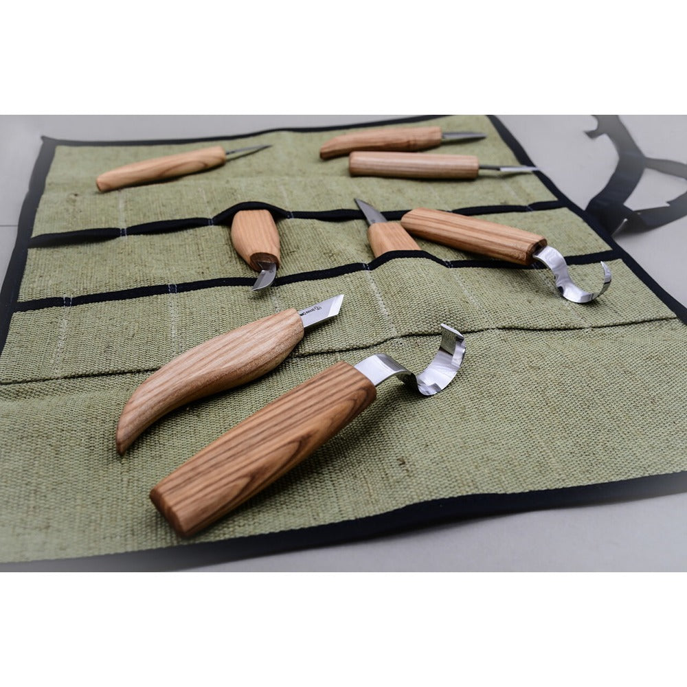 Beaver Craft S10 Wood Carving Set - 12 Knives, Roll + Accessories
