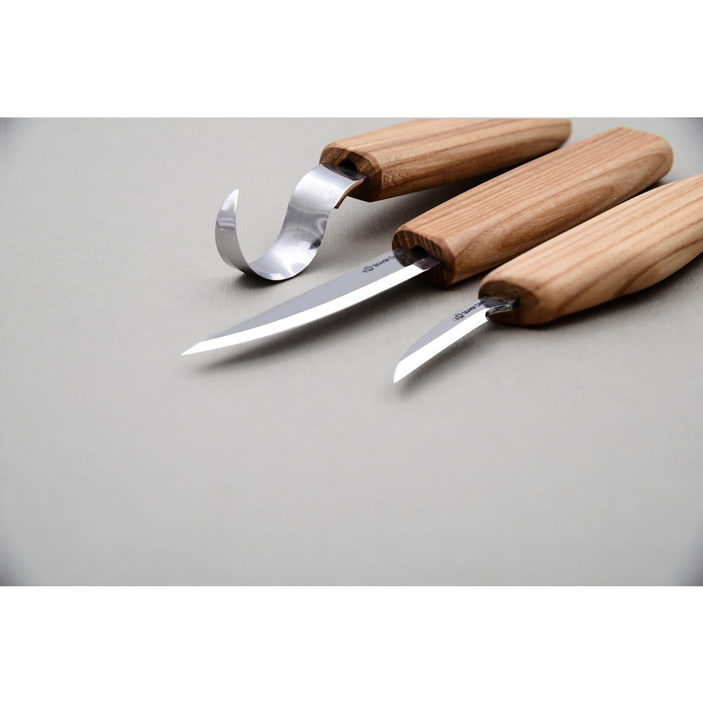 Beaver Craft S13L Spoon Carving Set - 3 Knives, Roll + Accessories (Left Handed)