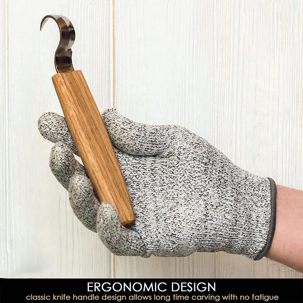 Beaver Craft SK1Oak Hook Spoon Carving Knife 25 mm, Oak Handle