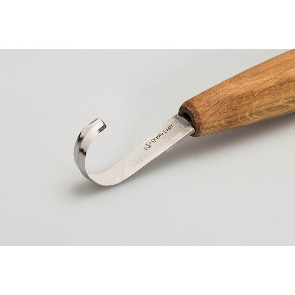 Beaver Craft Sk5S Spoon Carving Knife - Deep Cut - Oak Handle