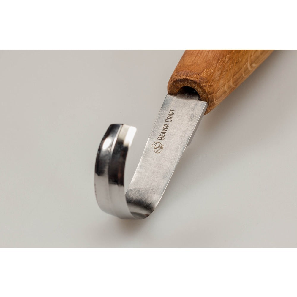 Beaver Craft Sk5S Spoon Carving Knife - Deep Cut - Oak Handle