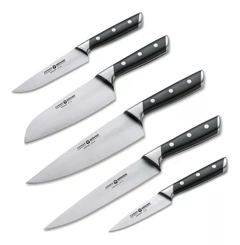 Boker Forge Abs Set 2.0 Knife Block Set, Six Knives
