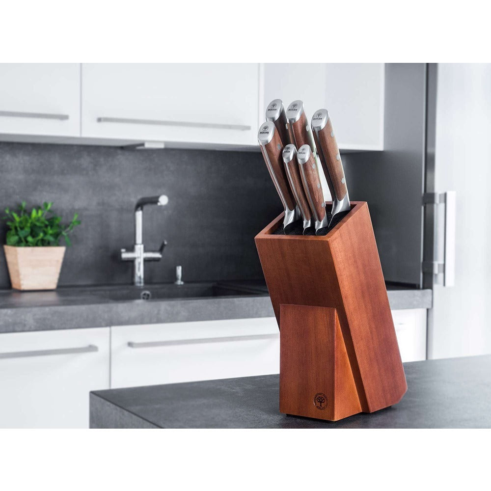 Boker Forge Wood Set 2.0 Knife Block Set, Six Knives