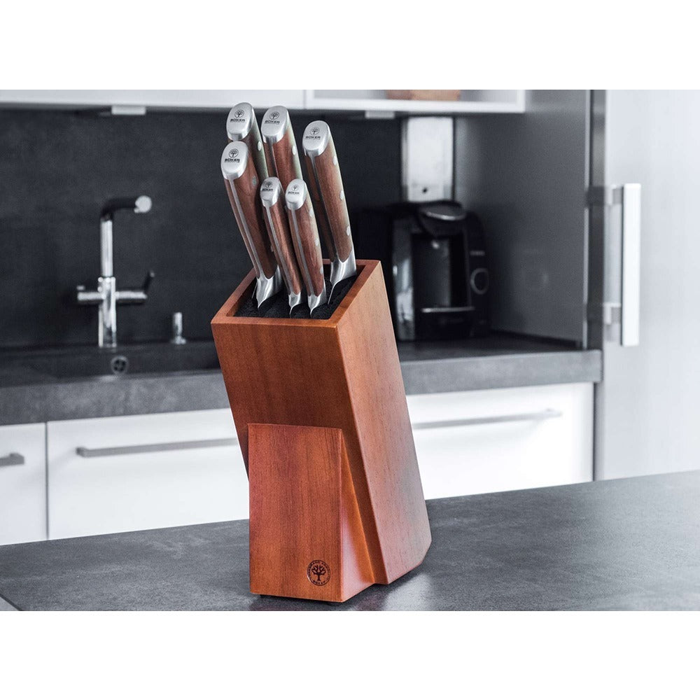 Boker Forge Wood Set 2.0 Knife Block Set, Six Knives