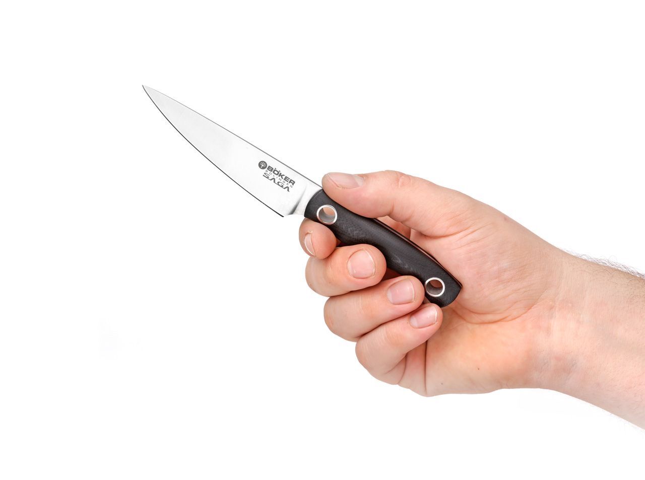 Boker Saga Santoku Knife, G10, Stonewash