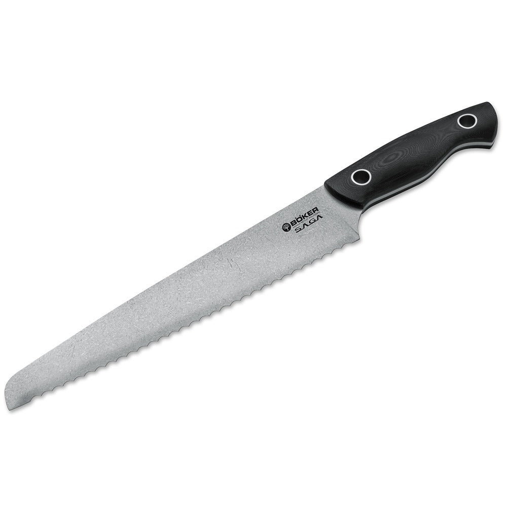 Boker Saga 23cm Bread Knife, G10, Stonewash