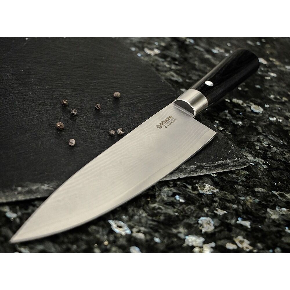 Boker Damascus Black 3 Piece Knife Set with Towel