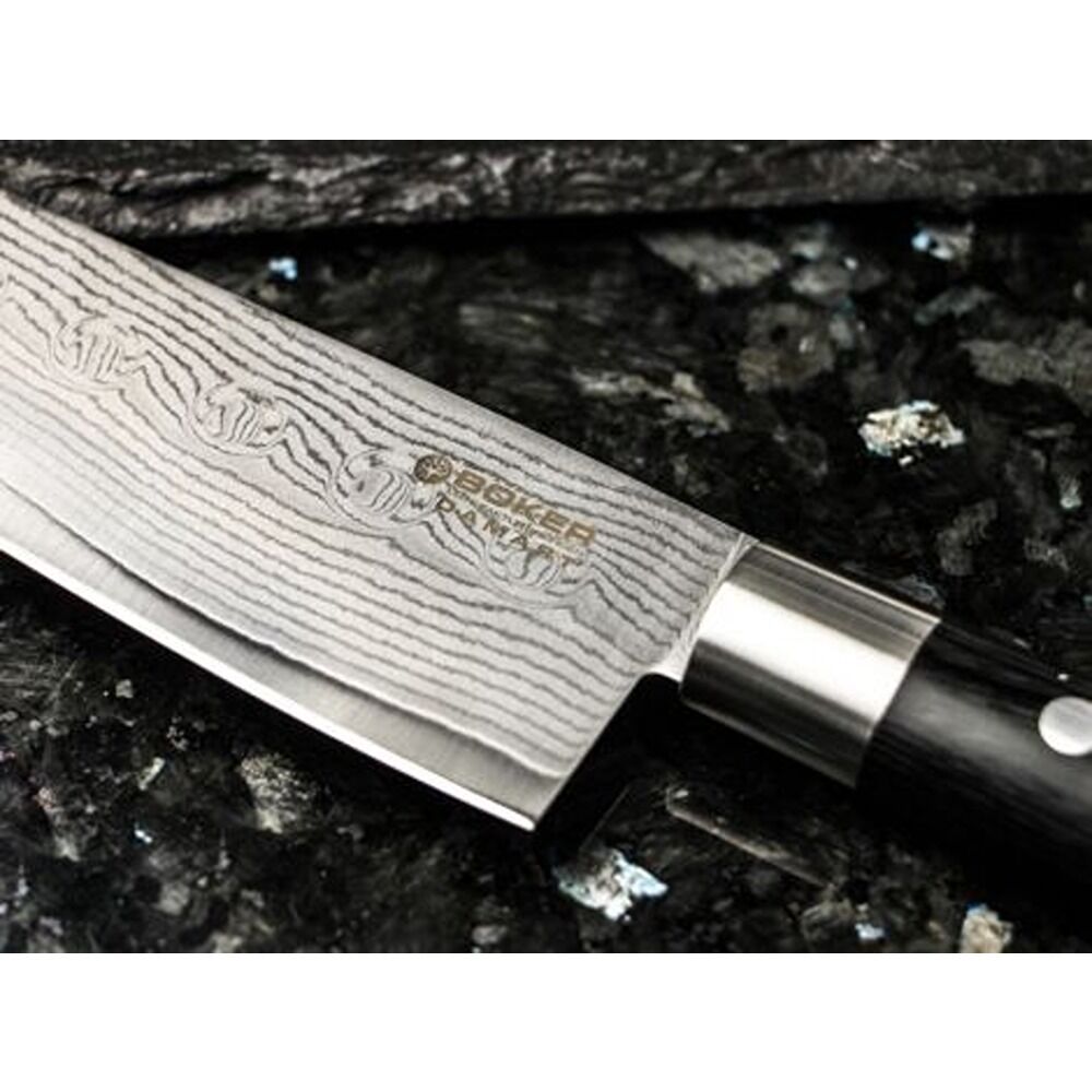 Boker Damascus Black 3 Piece Knife Set with Towel