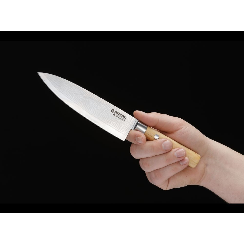 Boker Damascus Olivewood 15 Cm Chefs Knife