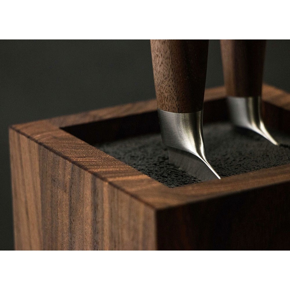 Boker Core Set Square 5 Piece Walnut Knife Block Set