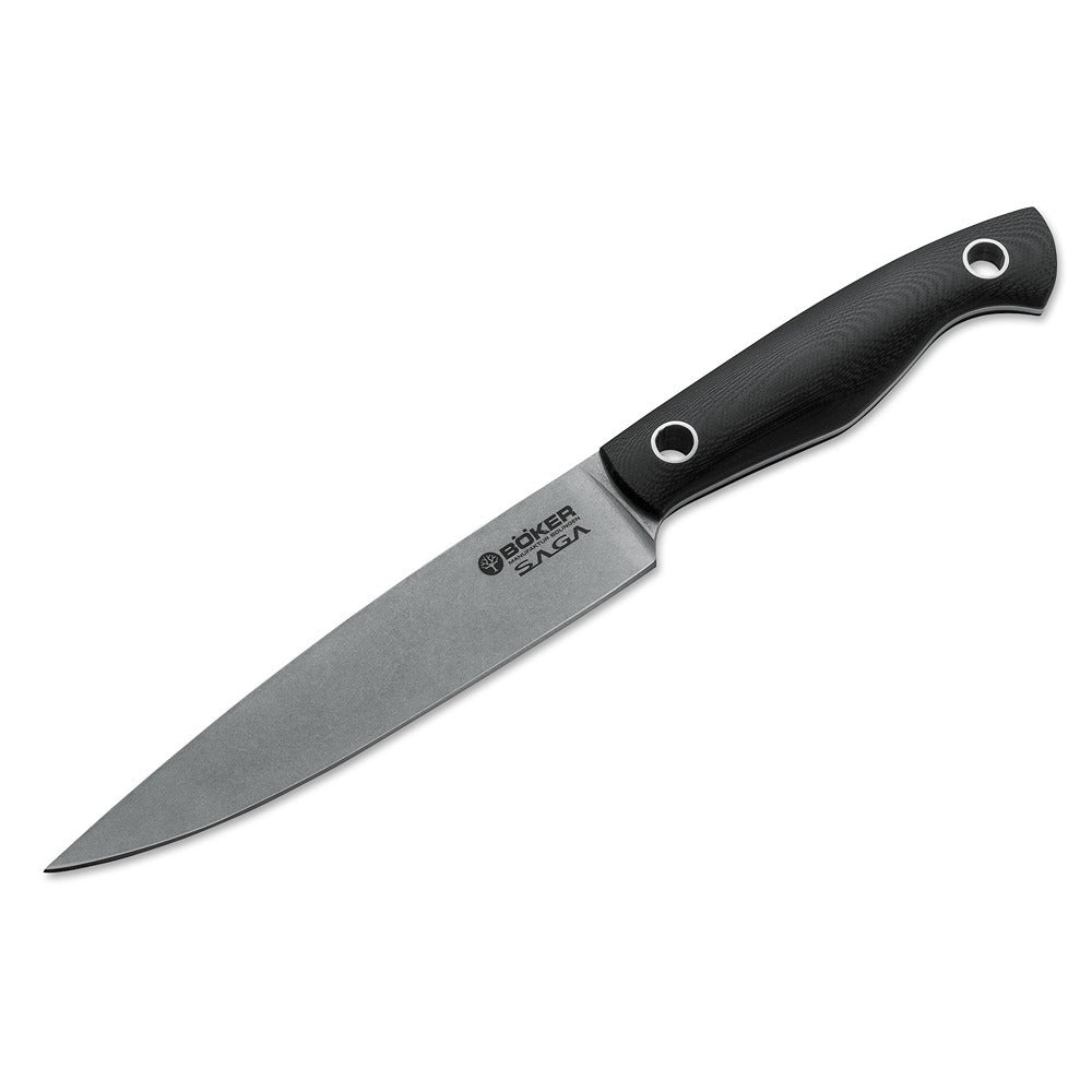 Boker Saga 15cm Utility Knife, G10, Stonewash