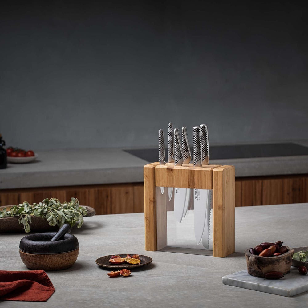 Global Ikasu 7 Piece Knife Block Set - Authorised Aust. Retailer