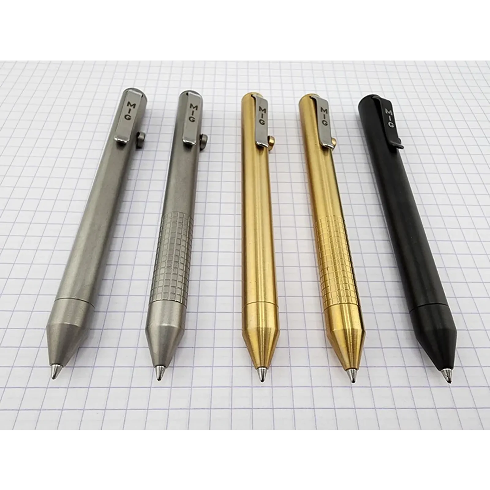 Mig +61 Model 83 Bolt Action Pen - Brass - Grid