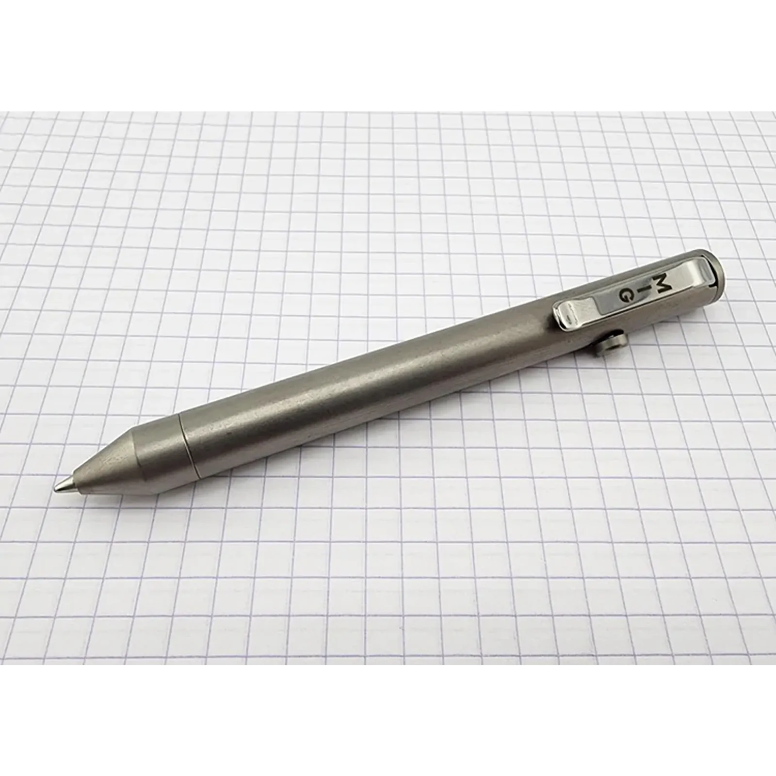 Mig +61 Model 83 Bolt Action Pen - Titanium - Smooth