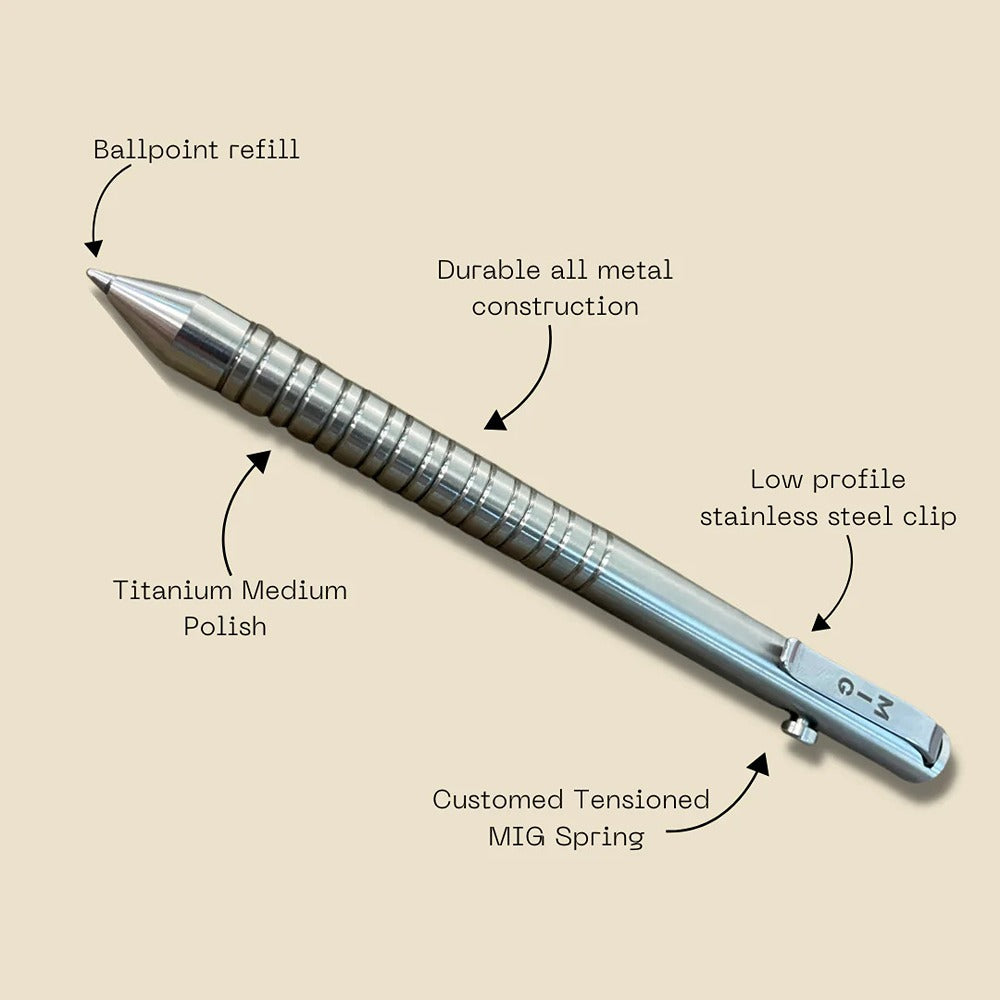 Mig +61 Bolt Action Pen - Titanium
