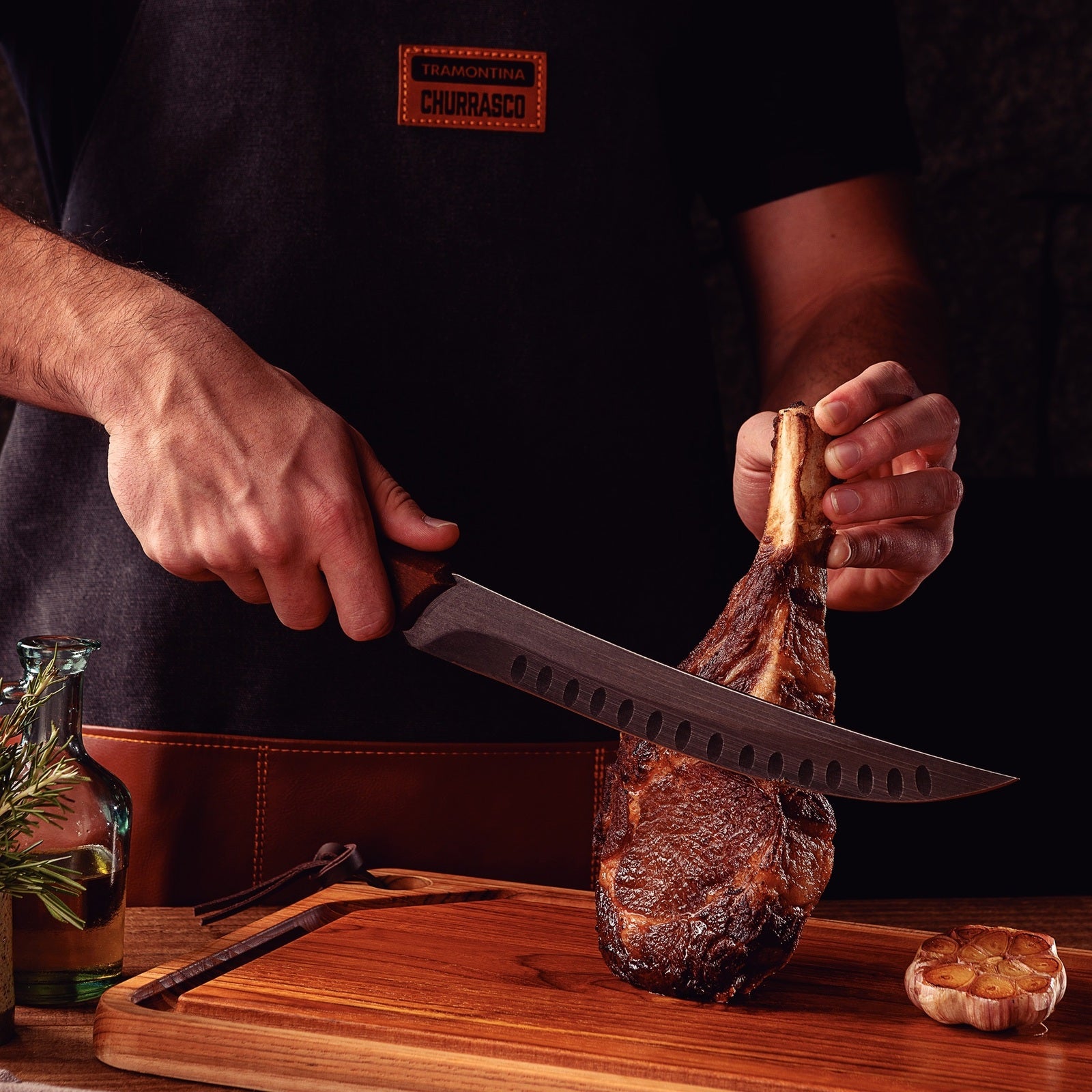 TRAMONTINA CHURRASCO BLACK COLLECTION BUTCHER KNIFE, 10" FSC CERTIFIED