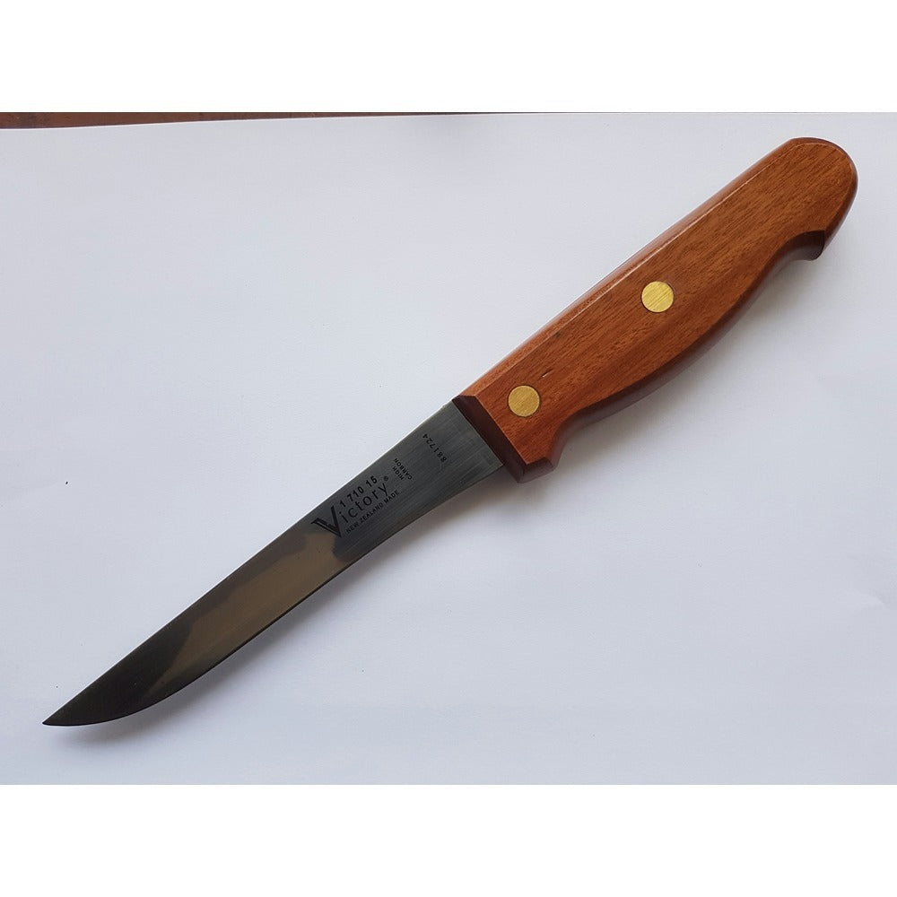 Victory Straight Boning Knife - 15 Cm Carbon Steel Timber Handle