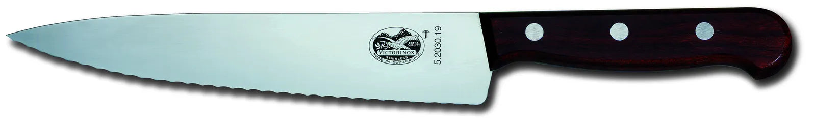 VICTORINOX WOOD Cooks/Carving Knife Wavy Edge 25cm