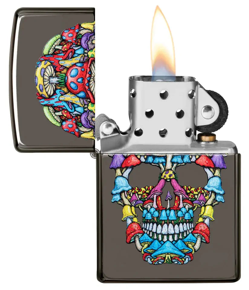 Zippo Black Ice Coloured Skull