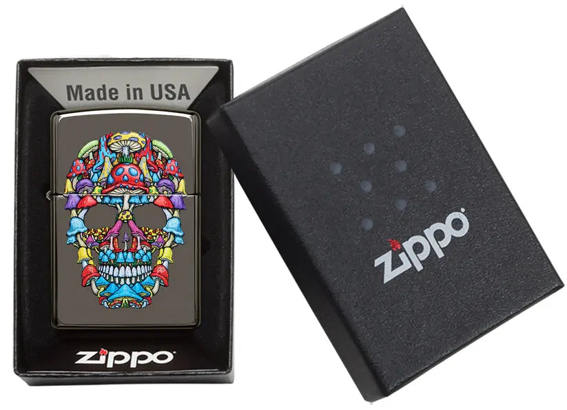 Zippo Black Ice Coloured Skull