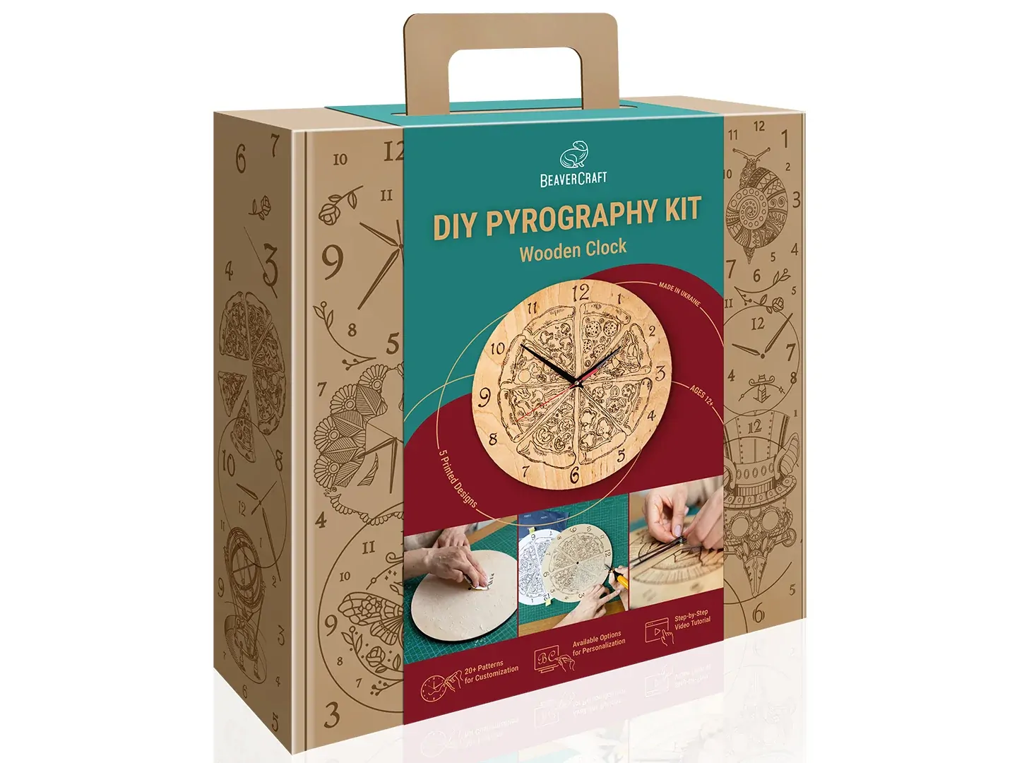 Wooden Clock DIY Pyrography Kit