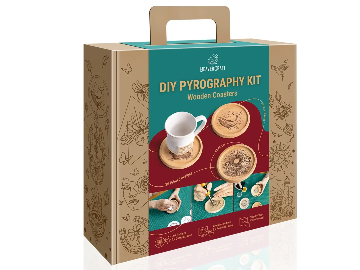 Wooden Coaster DIY Pyrography Kit
