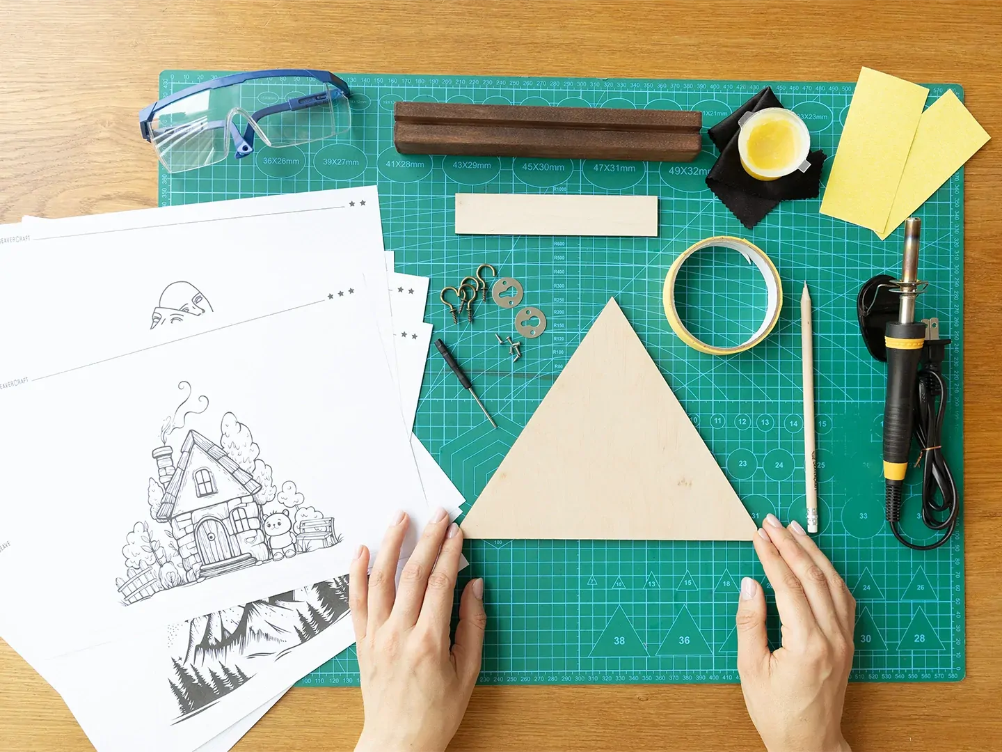 Wooden Key Holder DIY Pyrography Kit